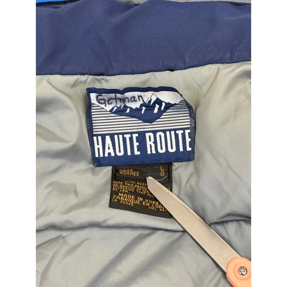 Haute Route Men's Gore-Tex Down Parka Jacket Blue Navy‎ Insulated Hooded Size L